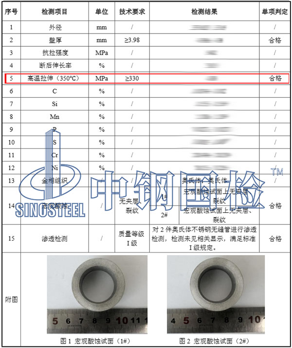 金屬高溫拉伸試驗結(jié)果