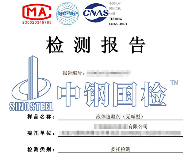 速凝劑氟離子檢測報(bào)告