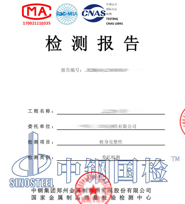 樁基樁身完整性檢測報告