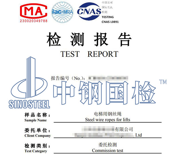 鋼絲繩檢測報告