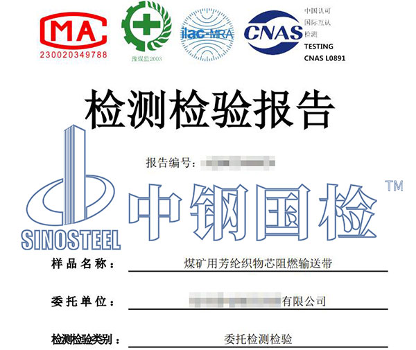 阻燃輸送帶檢測報(bào)告